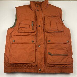 Coleman Outdoors Down Canvas Vest Men’s L Orange Tactical Hunting Cargo